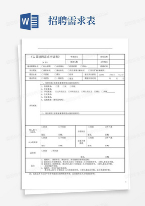 人员招聘需求申请表(A、B版)