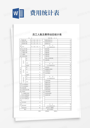 员工人数及费用动态统计表