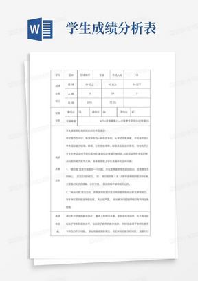 学生考试成绩分析表