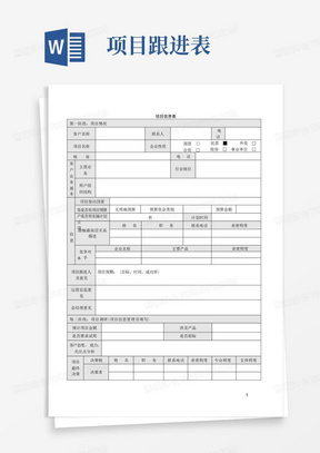 项目信息(跟进表)样本