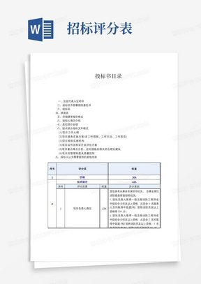 招标项目评分表【模板】