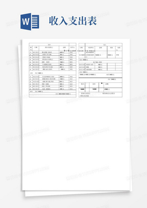 活动收入支出明细表