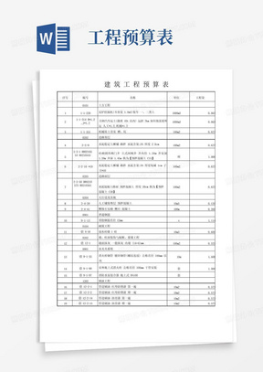 建筑工程预算表