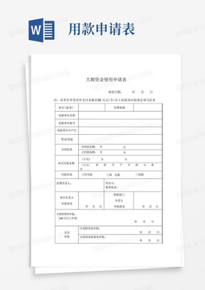 大额资金使用申请表