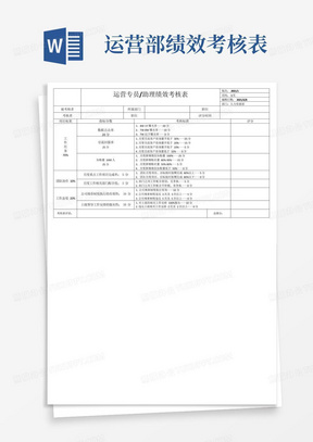 新媒体—运营专员助理绩效考核表