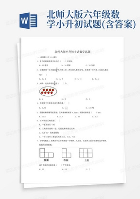 北师大版六年级数学小升初试题(含答案)