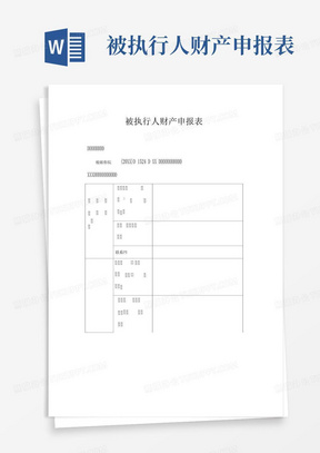 被执行人财产申报表