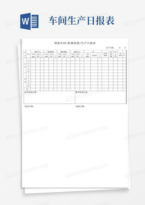 制袋车间(机器制袋)生产日报表