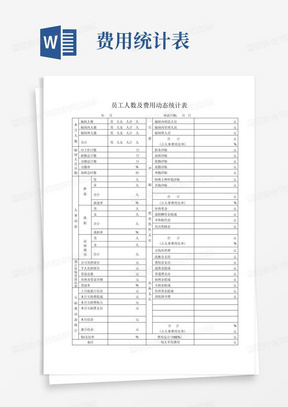 员工人数及费用动态统计表