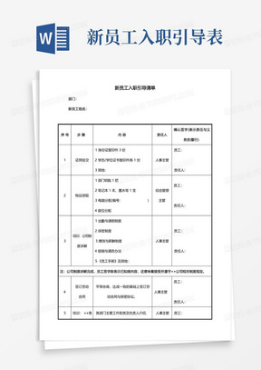 新员工入职引导清单