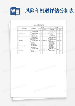 风险和机遇评估分析表
