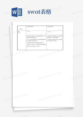 个人自我诊断swot分析表单