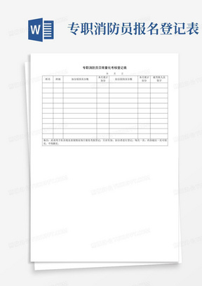 专职消防员日常量化考核登记表