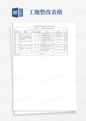 建筑施工项目部问题、责任清单汇总表