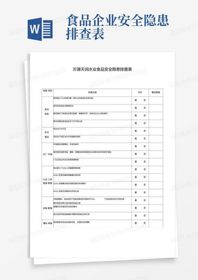 食品安全隐患自排查表