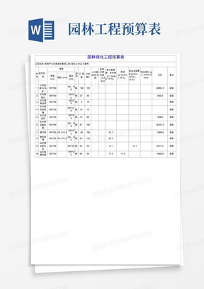 园林绿化工程预算表