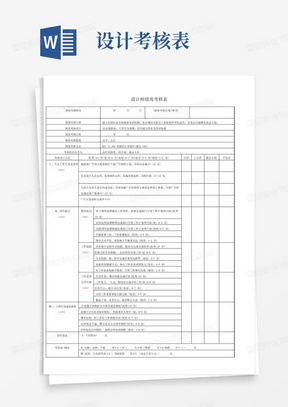 设计师绩效考核表