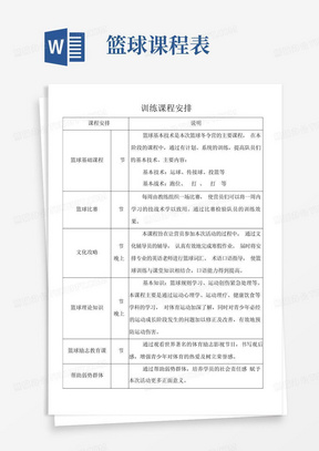 青少年篮球冬令营课程表及报名表