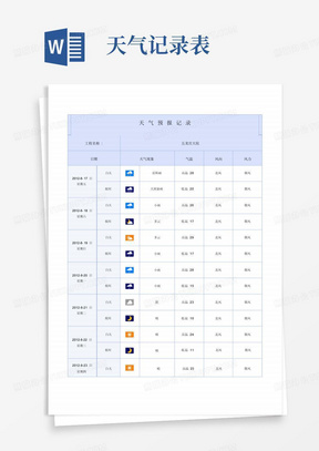 天气预报记录表.doc