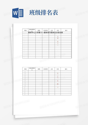 新桥中心小学第十一届体育节团体总分排名表