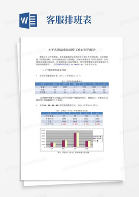 客服部申请调整工作时间的报告