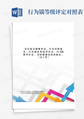 试比较关键事件法、行为对照表法、行为锚定等级评价法、行为观察评价法、目标管理法的优缺点 