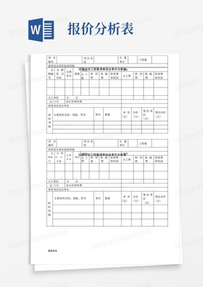 分部分项工程量清单综合单价分析表