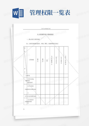 母子公司人力资源管理权限划分表