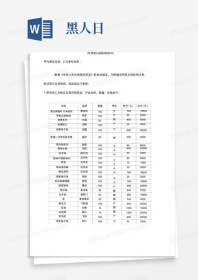 日用百货购销合同零售合同