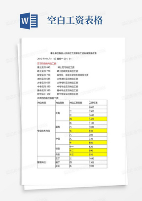 事业单位各类人员岗位工资薪级工资最新标准及套改表