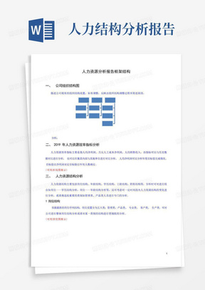 人力资源分析报告框架结构