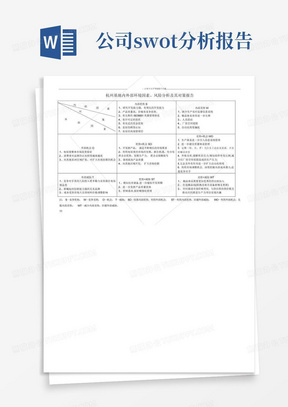 公司SWOT分析报告