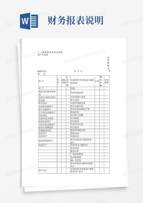 财务报表格式及列示说明