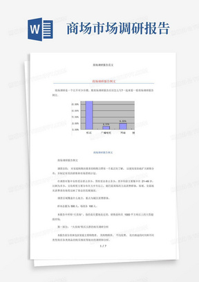 商场调研报告范文