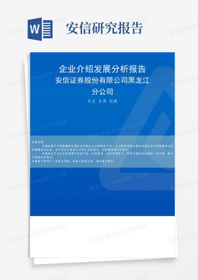 安信证券股份有限公司黑龙江分公司介绍企业发展分析报告