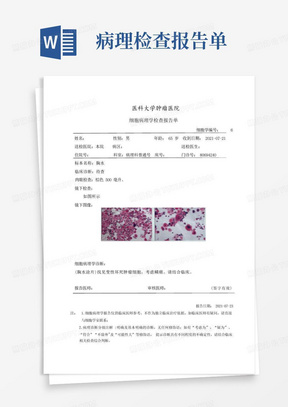 细胞病理学检查报告单