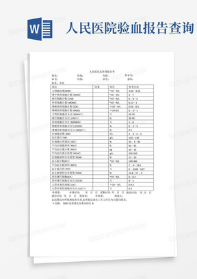 人民医院血常规报告单