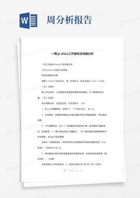 一周工作报告及明细分析