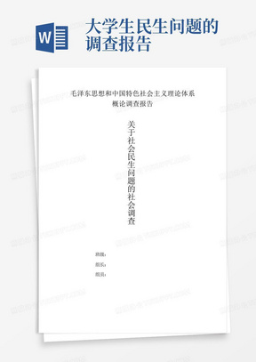 大学生毛概社会调查报告(社会民生问题)