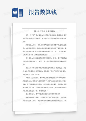 数字人民币认识实习报告