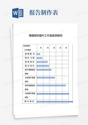 专题报告制作工作进度表范例