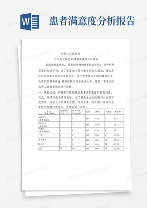 中医医院二季度住院患者满意度调查分析报告