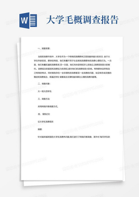 大学生毛概社会实践调查报告3000字