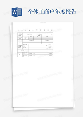 个体工商户年度报表