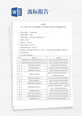 ...2019年度(限额以下工程)施工企业库公开遴选流标公告【模板...