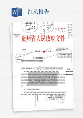 贵州省人民政府红头文件报告模板范例
