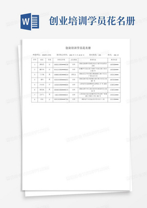 创业培训学员花名册