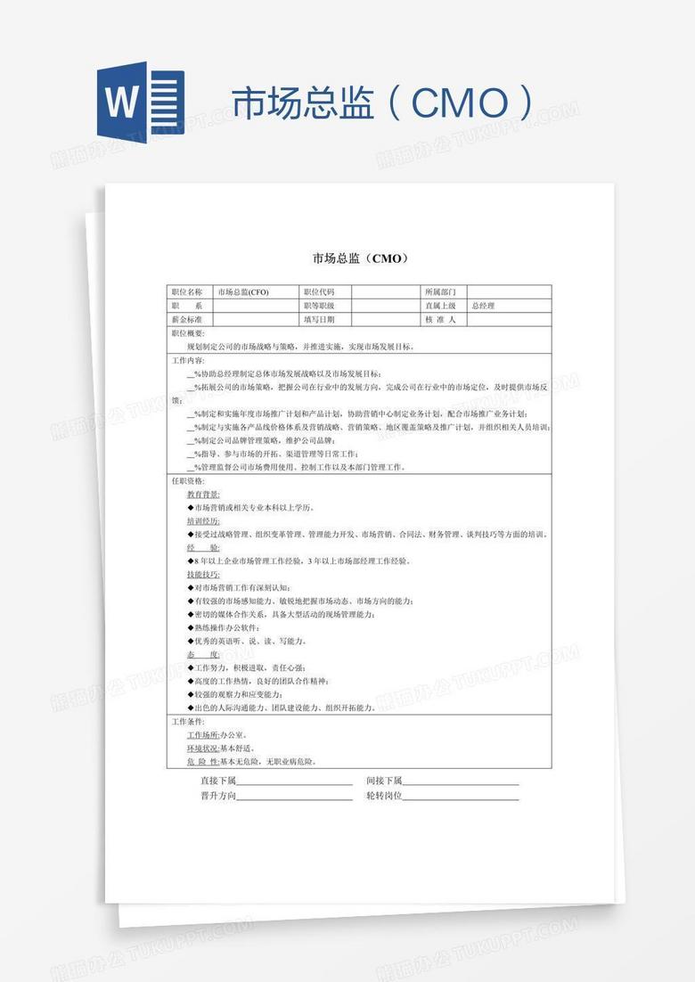市场总监（CMO）