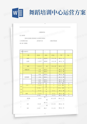 舞蹈培训中心运营方案