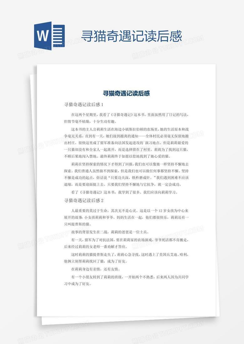 寻猫奇遇记读后感